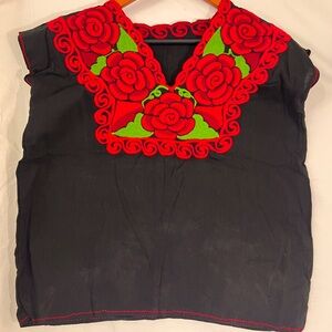 Traditional embroidered Mexican blouse